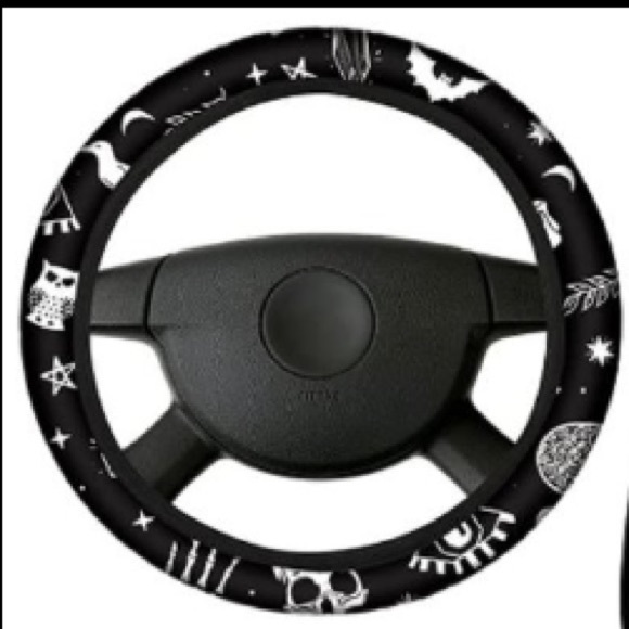 Gothic Punk Boho Skull  Steering Wheel Cover - Picture 3 of 4